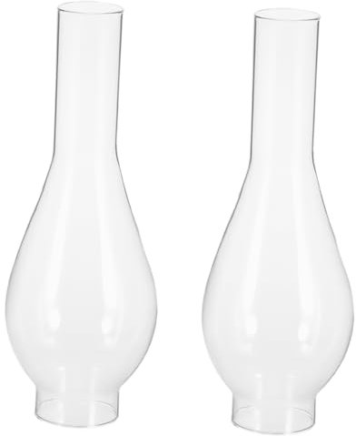 TOGEVAL 2stücke Glas-lampenschirm Für Öl-lampe Ersatz-lampenschornstein Klarer Petroleum-lampenschirm Schützt Vor Wind Vintage-design Installieren