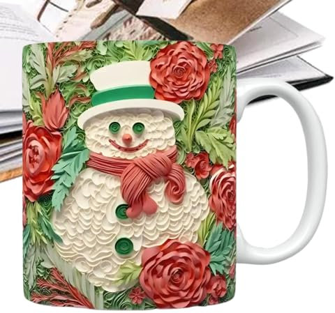 Weihnachts-Keramik-Reisebecher, Keramikbecher - Kaffee-Weihnachtstasse- -Tassen | Keramik-Weihnachtstasse, Kaffeetasse für Wein, Suppe, Saft, Bier, Whiskey