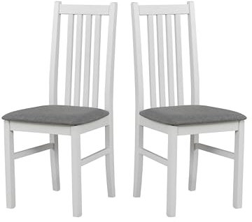 LeafDesign Küchenstühle 4er Set - Stuhl Buche Massiv - Esszimmerstuhl 120 kg - Stühle Esszimmer 4er Set - Holzstuhl - Esstischstühle - Esszimmerstühle Holz - Weiss - Hygge 91 (2, Weiss)