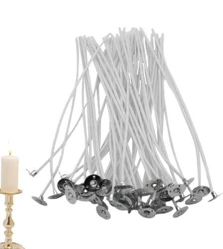 50 Stück Kerzendochte Für Kerzen, 8/10/15/20cm Dochte Für Kerzenherstellung, Dochte Für Kerzen Rauchfrei, Baumwolldochte Für Kerzen, D1y Kerzendocht, Natürliche Bio Baumwolle, Vorgewachst Soja Wachs