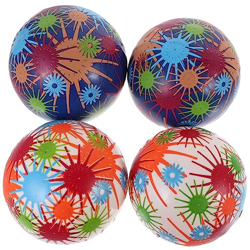 DRESSOOS 4stücke Aufblasbare Bälle Kit Für Junge Mädchen Hüpfball Spielzeug Wiederverwendbar Aufblasbar Plastikbälle Partybälle Bouncy Bälle Für Kleinkinder
