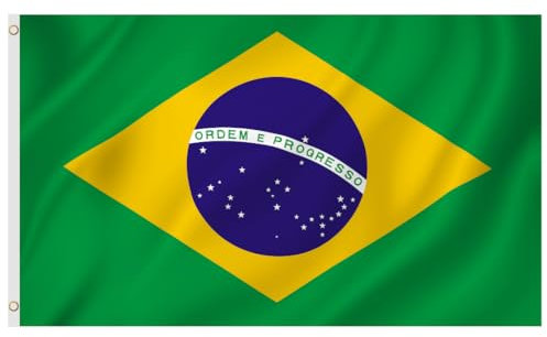 Second Ave Brazil Flag 5ft X 3ft Large With Brass Eyelets Brazilian National Sports World Cup Party Celebration Banner Flag