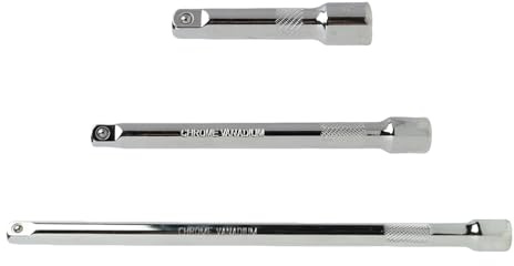 SopwMap 3 Pièces Rallonge de Cliquet 3/8, rallonge 75 mm, 150 mm, 250 mm, Rallonge 3/8 Rallonges de clés à douille 3/8 Jeu de rallonges, Acier au Chrome Vanadium