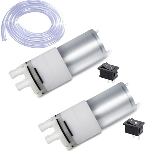 RUNCCI-YUN 2Pcs DC 6V-12V 370 Mini Miniature Electric Diaphragm Self-Priming Vacuum Pump,for Aquarium Tea Machine Fish Tank Water Cooling