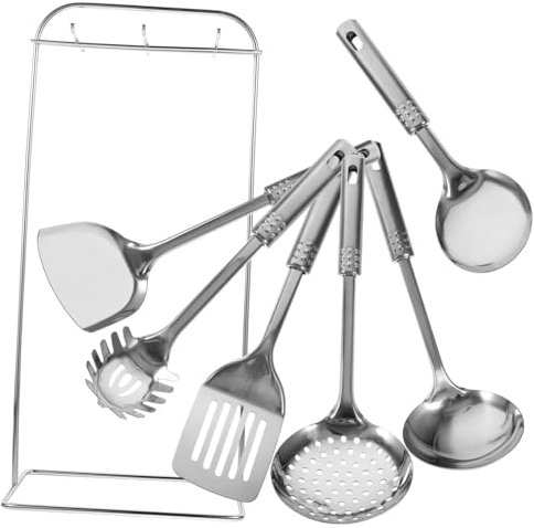 BEBEMOKO Juego De Utensilios De Cocina Kit Utensilios Acero Inoxidable Antiadherente y Resistente