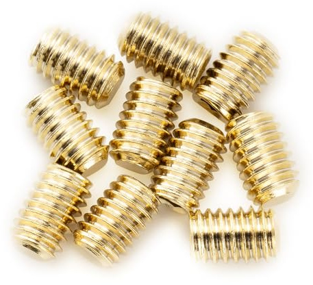 Musiclily Pro Metrisch M4x6mm Potiknöpfe Schrauben Gold 10 Stück | Edelstahl,für E-Gitarren Bass