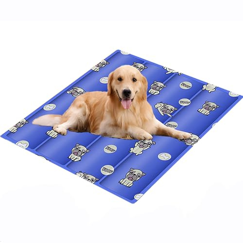 LIBRNTY Dog Cooling Mat,Lit Rafraîchissant pour Chien,Coussin de Refroidissement Automatique,Plus Durable - Résistant Aux Rayures,Tapis de Refroidissement D'été pour Chien, Chat et Lapin (L(60X45cm))