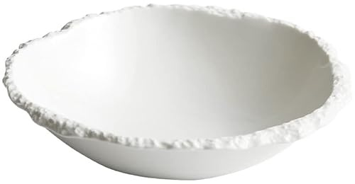 Pastateller Rock Grain Bowl Weiße Keramik Suppenschüssel Nudelschüssel Hotel Restaurant Geschirr Salatschüssel Desserttablett(10inch)