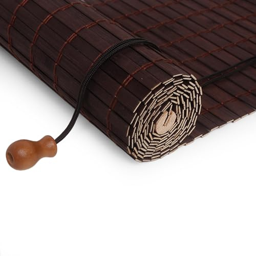 Retro Bambus Rollo 80x162.5cm Raffrollo Bambusrollo Sonnenschutz und Sichtschutz Rollo Seitenzugrollo Wetterfest Natur Holzrollos für Fenster Tür Innen Aussenbereich