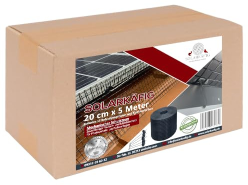 Solarkäfig Taubenabwehr für Solaranlagen 20cm x 5 Meter, Edelstahl (0% MwSt) Taubenschutz Vogelschutz PV-Anlage – Marderschutz Photovoltaik & Solarmodule - Langlebig, UV-beständig, einfache Montage