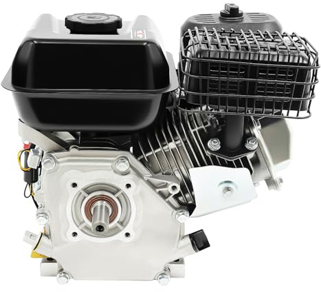 Motor de gasolina 7,5 CV 210 cc 4 tiempos, motor industrial refrigerado por aire de 5,5 kW con protección contra falta de aceite, eje de 20 mm para kart, bombas de agua, generadores, bajo ruido (75 dB