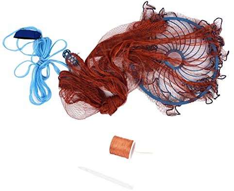 Wurfnetz Für Fische, 4.8m Durchmesser, 2.4m Höhe, Mini Wurfnetz Für Aquarium Teichkescher - Automatisches Fangsnetz, Flexibles Hälternetz, Einfach Zu Werfen Für Hobby Und Vögel