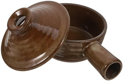LABRIMP Cazuela de Barro con Tapa Olla para Sopa Caliente Antiadherente con Asa Ergonómica para Microondas y Cocinas de Inducción para Guisos y Arroces Familiares