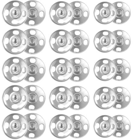 60 Sätze Druckknöpfe Druckknöpfe aus Metall 12/14/16mm Druckknöpf zum Aufnähen Annähen Runde Metall Druckknopf für Geldbeutel Handtasche Kleidung Schuhe Blusen Nähreparatur DIY Handwerk