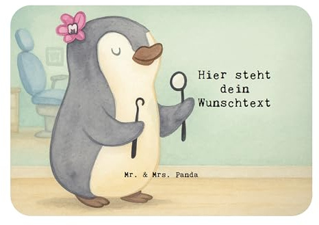 Mr. & Mrs. Panda Personalisierter Kühlschrankmagnet Zahnarzthelferin Leidenschaft Design - Geschenk, Magnet mit Namen, Jubiläum, Dekomagnet, personalisiert