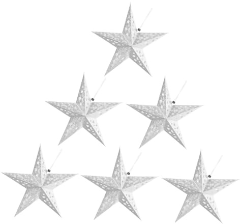 Paralume Pentagramma in Carta Argento 6 Pezzi per Natale