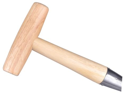 OSALADI Tragbarer Gartenlocher Metall Pflanzwerkzeug mit Ergonomischem Kurbelgriff Umpflanzwerkzeug für Setzlinge Gartenhilfe zum Säen und Düngen Holzfarbener Pflanzplättchenspender