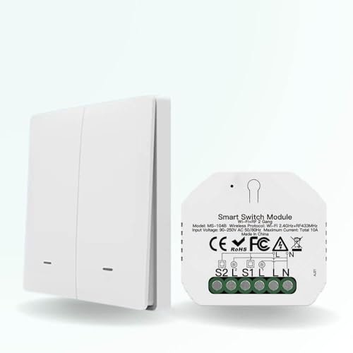 ZenGO Interrupteur Double allumage sans Fil, Connecté, Installation Facile, sans travaux