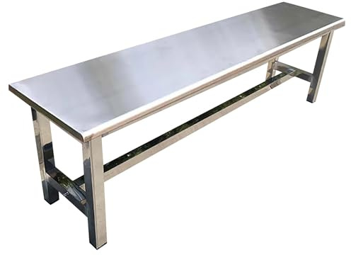 Väderbeständiga Parkbänk Metall Trädgårdsbänk i Rostfritt Stål Sittbänk 2-Sits för Park, Köpcentrum, Bostadsområde, Skola, Verkstad(80x35x45cm/31.5x13.8x17.7in)
