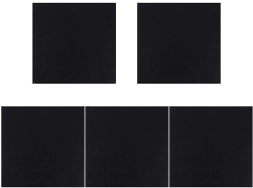 AMUSLESUR Soundproofing Felt Panel Board 5pcs Black Felt Noise Absorbing Panels with Self-Adhesive for Music Room and Home Office