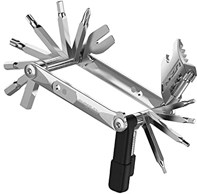LEZYNE Super SV-23 Cycling Multi Tool - Silver/Trail Function Folding Workshop Maintenance Safety Emergency Bike Ride Cycle Mountain Road Torx Hex Wrench Philips Screwdriver Key Accessories