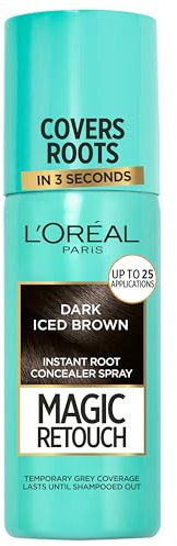L'Oréal Paris Magic Retouch Wurzelkorrigierspray - Sofortige Grauabdeckung für alle Haare - Dark Iced Brown