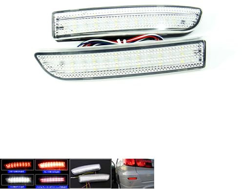 RZG 2x Clear Lens Rear Bumper Reflector LED Fog Tail Stop Brake Light Reverse Lamp For Alphard Avensis Previa RAV4 Vanguard