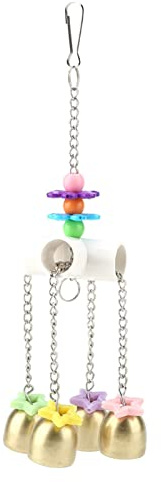 Garosa Vogelschaukel Spielzeug mit Kette - Kauen Spielzeug für Vögel, Papagei, Klettern, Klingeln und Hängen.