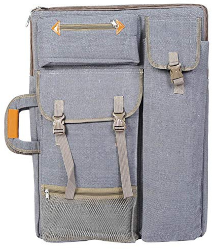Sac d'Art en Toile 4K, grande capacité imperméable multi-fonctionnel, planche à croquis extérieur 66 x 50 cm pour artistes, étudiants, voyageurs et plein air