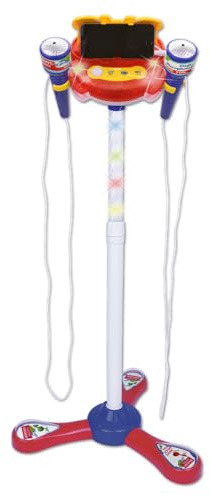 Bontempi - TwinStage MIC Doppel-Mikrofon für die Bühne | mit MP3-Anschluss, einstellbaren Lichteffekten Blau 360x360x890 mm
