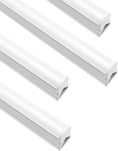 LightingWill LED T5 Integrated Fixture 3FT, Daylight White 6000-6500K, 14W, Linkable Shop Light and Under Cabinet Light, Corded Electric with Built-in ON/Off Switch, 4 Pack