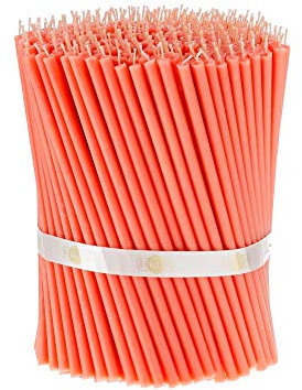 Danilovo Reine Bienenwachskerzen - Kegelkerzen Tropffrei, Rauchfrei, Lang, Dünn - Dekorative Kerzen für Kirchengebet, Dekoration oder Geburtstag - Honig-Duftkerzen 16x0,57 cm (Rosa, 200 Stk.)