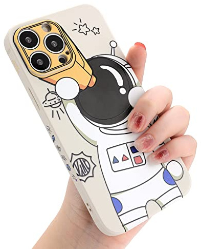 Yonds Queen Custodia carina per iPhone 11, motivo astronauta a forma di astronauta elegante paraurti in morbida gomma protettiva antiurto (telescopio bianco, iPhone 11)
