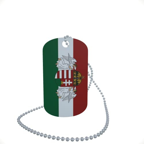 U24 Dog Tag Erkennungsmarke ID Tag an Kette Flagge Königreich Ungarn Alu 30 x 50 mm