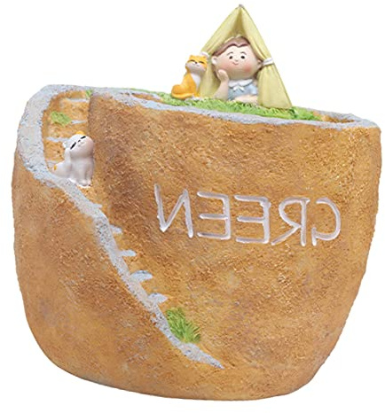 Creative Indoor Planter, Fashion Cute Flower Pots with Drainage, Brush Pots Ornaments for Plants Vase Decorated Desk Garden