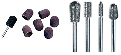Schleifkappenträger und 20 Schleifkappen für Hornhautentfernung, Zubehör für Maniküre und Pediküre & Diamant-Aufsätze für Maniküre/Pediküregerät, 4-teiliges Set