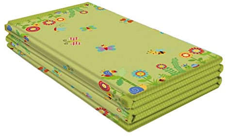 Frdun Double Sided Baby Play Mats, Reversible Kid Crawling Play Mat, Large Baby Crawling Mat Portable Waterproof Soft Foam Mat for Infants Toddlers Kids
