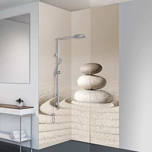 yourplate Duschrückwände individuelle Größe (Enso Kreise) | 3mm Aluminium Verbundplatte, exklusives Design, einfache Montage, geringes Gewicht, fugenlos, wasserdicht, pflegeleicht