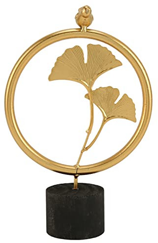 Firlar Eisen-Wandskulpturen Ginkgo Gold Metall Ginkgoblatt Ornament Nordischer Stil Leichter Luxus Elegantes Metallblatt Ornament Wanddekoration Wandornamente für Büro Wohnzimmer Dekoration