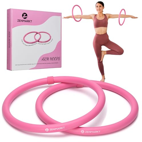 Arm Hoop - Mini Hula Hoop für Erwachsene - Arme und Schultern stärken - Gewichteter Hula Hoop für Spaß Oberkörperübung - Leichtes und tragbares Fitnessgerät für effektives Training (Rosa)