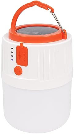 EXTRASTAR Lámpara Camping LED, Recargable, Linterna de Camping Solar Portátil con 5 Modos Lluminación, IP44 Impermeables, 300 lúmenes, Para Acampar, Caminar, Pescar, Emergencia