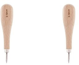 2 Set 1 Stück Holzgriff Leder Stitcher Nähen Ahle für Leder Handwerk 5-6 mm