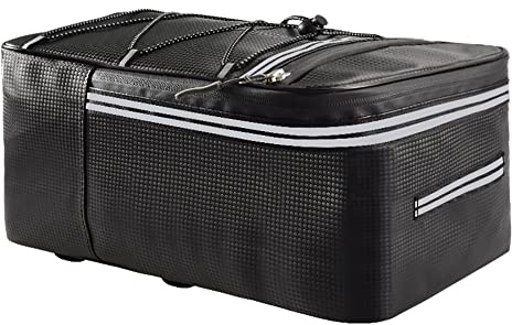 Pyuyan Fahrrad Gepäckträgertasche, wasserdichte Fahrrad Hecktasche(12L) | Fahrradtaschen für Gepäckträger, Gepäckträger Reflektierende, für Outdoor Reisen Pendeln Radfahren Aufbewahrungsartikel