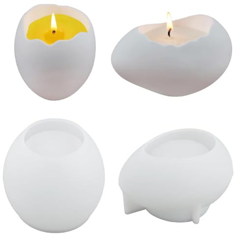 Silikonformen Gießformen Ostern, 2 Stück Silikonform Ostern Silikonformen Gießformen, Ostereier Silikonform Kerzenhalter für Ostern Stabkerzen und Teelichter (Ostern)