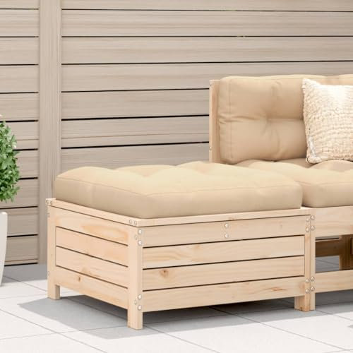 Tidyard Gartenhocker mit Kissen Sitzhocker Campinghocker Fußhocker für Balkon Terrasse Massivholz Kiefere