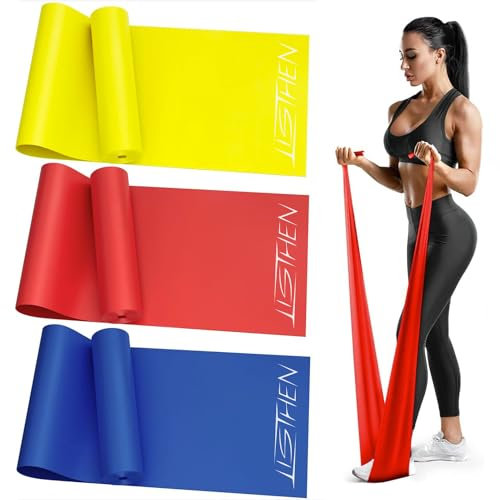 LISTHEN Bande Elastiche per Ginnastica Posturale e Riabilitazione Spalla e Caviglia, Fascia Terapeutica per Fisioterapia e Fitness, Thera Band per Allenamento di Fitness, Pilates e Yoga (Set Completo)