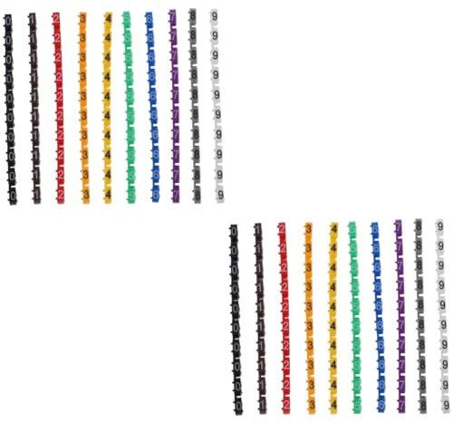 OSALADI 200piezas Etiquetas De Cable Coloridas Identificación De Cables Tubos De De Códigos Numéricos Para Redes y Electrónica