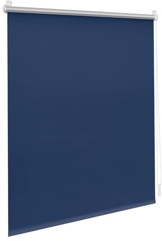 Verdunkelungsrollo Klemmfix Ohne Bohren 115 x 50 cm Einfache Installation Easyfix, Verdunkelungsrollo Klemmrollo Thermorollo Maßgeschneiderte Größe Rollo für Fenster & Tür, Blau