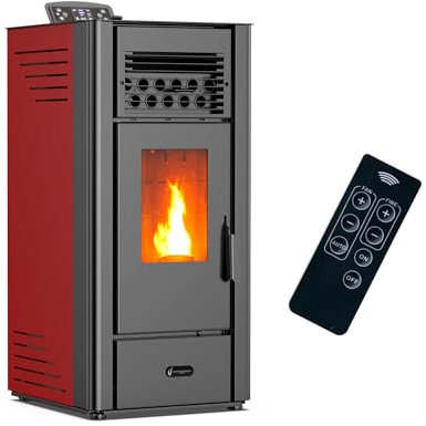 Luft- Pelletofen Anita 10 kW Sannover bordeaux