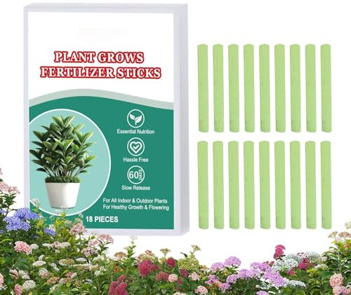 Düngestäbchen für Zimmerpflanzen, Düngestäbchen für Pflanzen im Freien | Gartenpflanzen-Nahrungsstäbchen | Pflanzenwachstums-Nahrungsstäbchen für den Innen- und Außenbereich, 18 x Wachstumspflanzen-Na